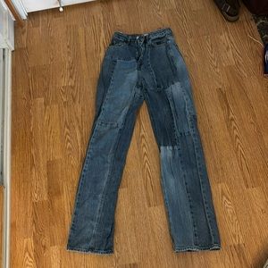 pacsun high waited color block denim jeans
